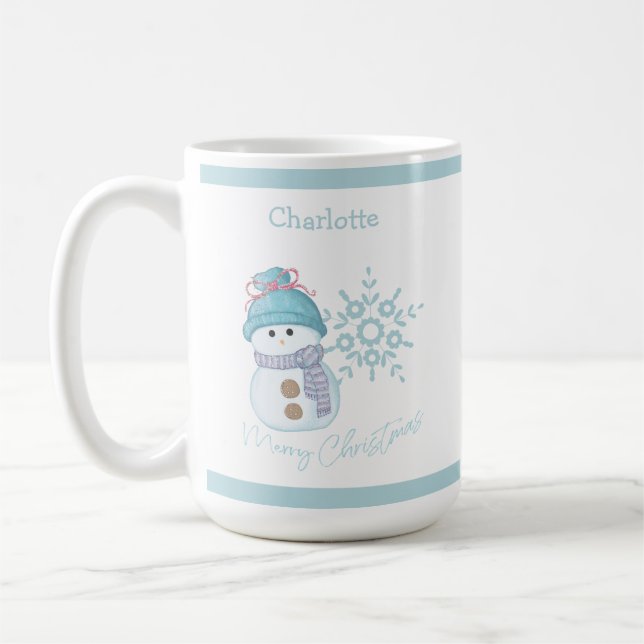 Noël Snowman Snowflake Cute Café Mug (Gauche)