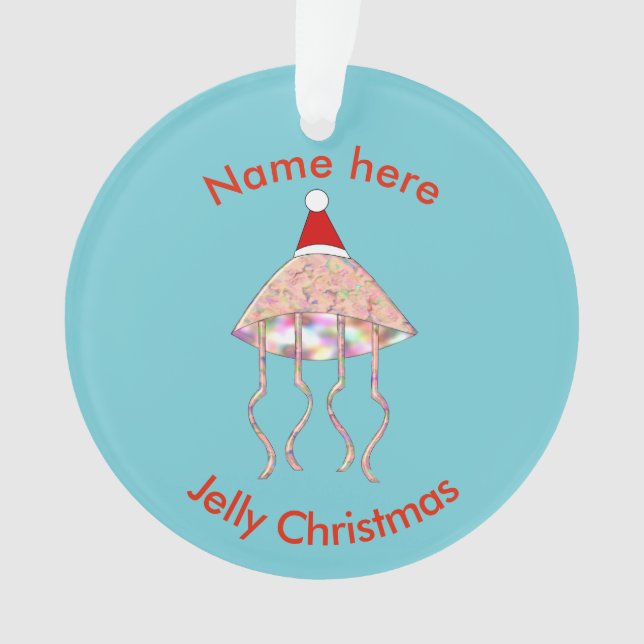 Noël Soirée Jellyfish Acrylique Ornement (devant)