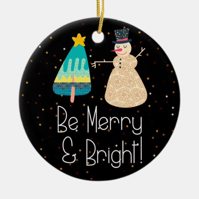Noël Sois joyeux et brillant ornement d'arbre de n (Devant)