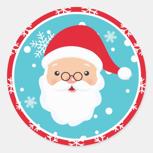 Noël - Stickers Père Noël (Round) (Devant)