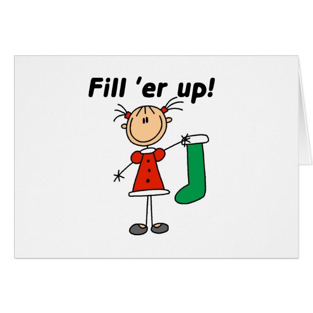 Noël Stocker Remplir 'er Up Tshirts et cadeaux (Devant horizontal)