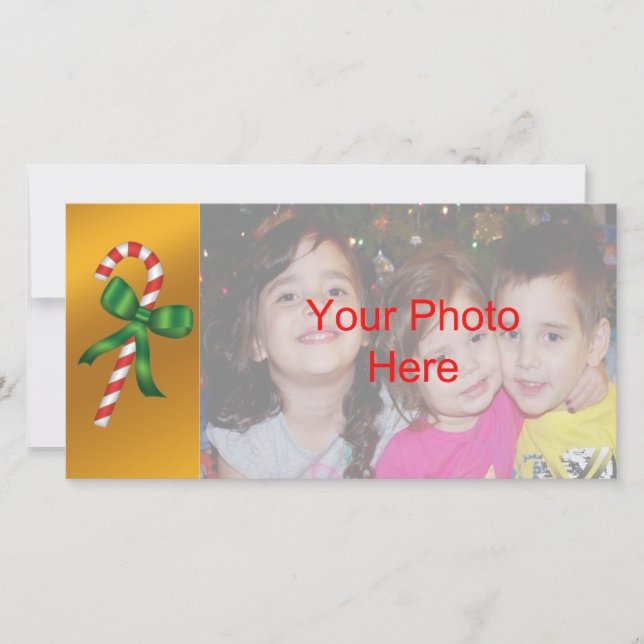 Noël Sucre de canne Carte photo Modèle (Devant)