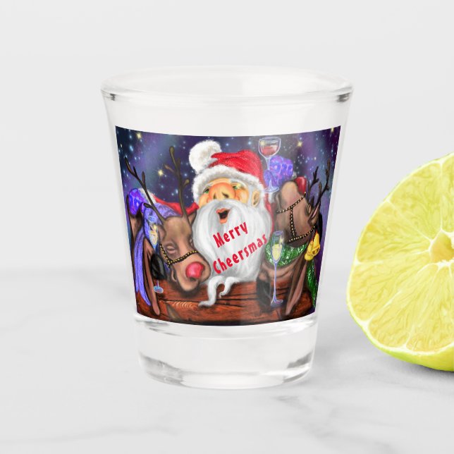 Noël Tir de verre Père Noël avec rennes (Devant)