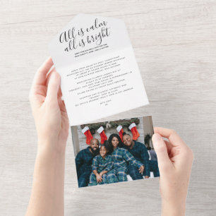 Noël Tout Est Calme Carte De Vacances Personnalisé