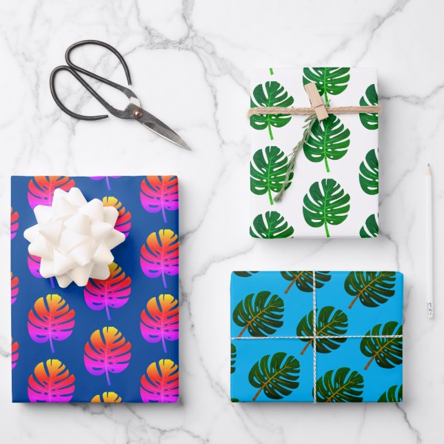 Noël tropical en juillet motif de feuille de Monst (Recto)