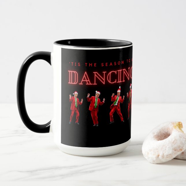 Noël Trump Dancing Mug 15oz (Avec donut)