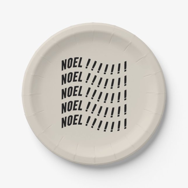 Noel Typography Pappteller (Vorderseite)