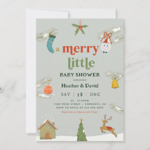 Noël Une joyeuse Petite Invitation Baby shower