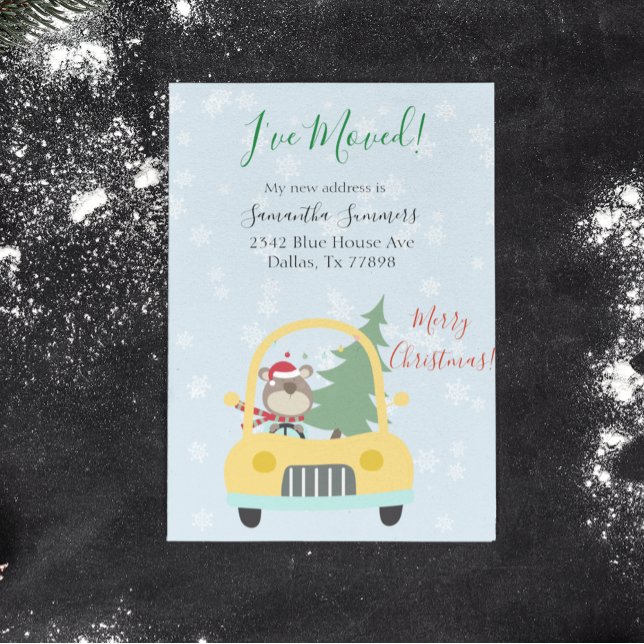Noël Vacances J'ai déménagé Faire-part (Créateur téléchargé)