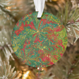 Noël Vert Rouge Or acrylique marbré doré