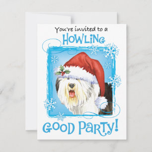 Noël Vieux anglais Invitation Sheepdog