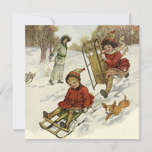 Noël Vintage, Invitation Enfants Victoriens (Devant)