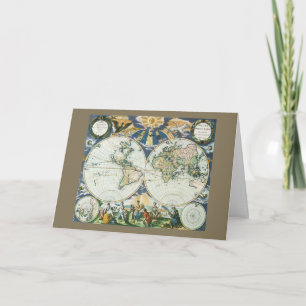 Noël Vintage, Paix sur Terre, Carte du Vieux Monde
