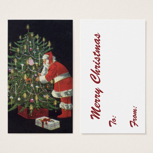 Noël vintage, Père Noël avec présents (Devant & derrière)