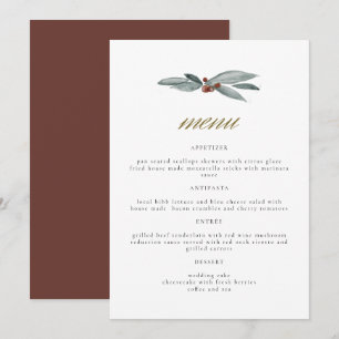 NOEL Winter Berry Christmas Holiday Menu Mariage