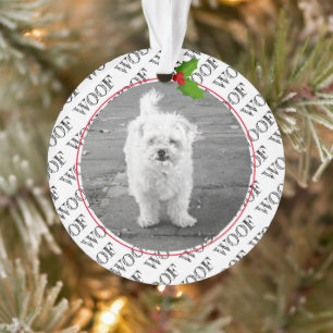 Noël WOOF Empreinte de patte Nom du chien PHOTO Ho