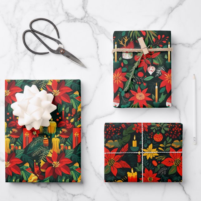 Noelivio – Künstlerische Weihnachtswelten Geschenkpapier Set (Vorderseite)