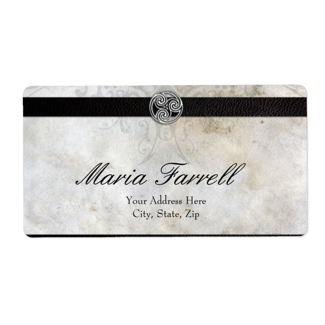 Noeud celtique sur papier parchemin Lrg Étiquette (Devant)