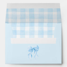 Nœud élégant doux bleu clair et motif gingham