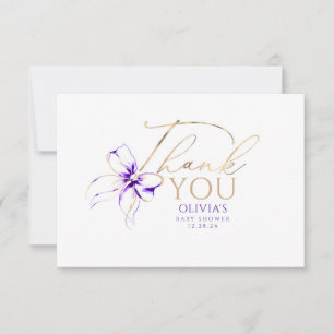 Nœud papillon violet Élégante Calligraphie Merci