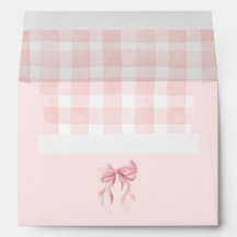 Nœud rose doux élégant et motif gingham