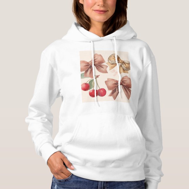 Nœuds roses & cerises coquette hoodie (Vorderseite)