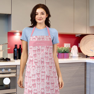 Nœuds roses élégants et tablier tendance chic coqu