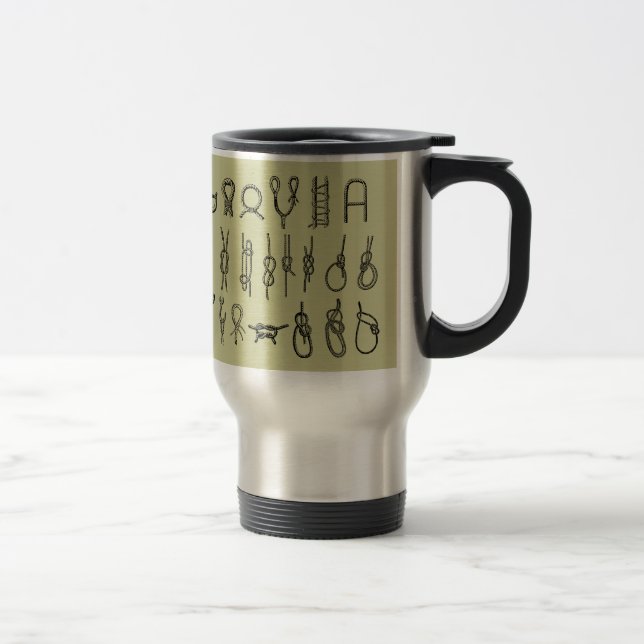 Noeuds, s'accrochant, cravates, tasse de voyage de (Droit)