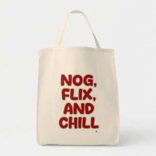 Nog Flix und Chill Lustiger Weihnachtsausflug  Tragetasche