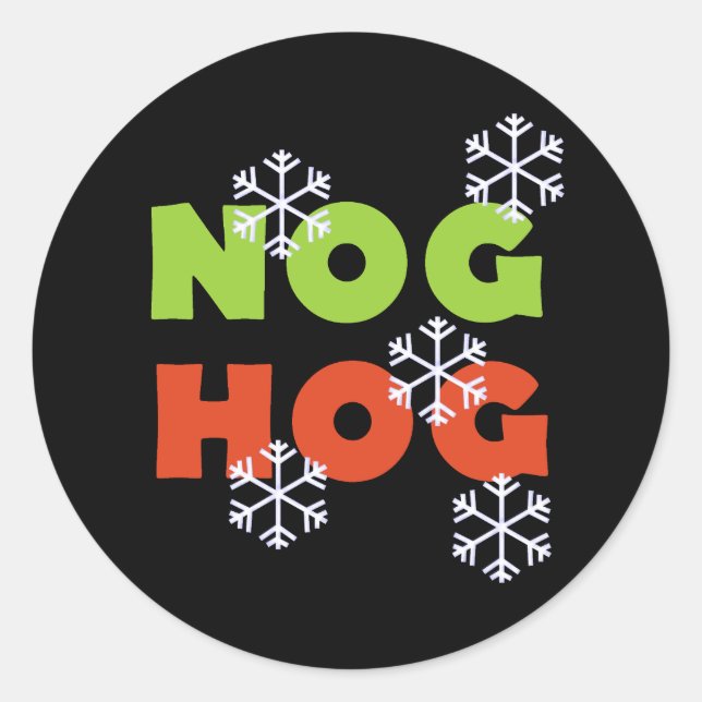 Nog Hog Liebe Ei Nog Holidays Runder Aufkleber (Vorderseite)