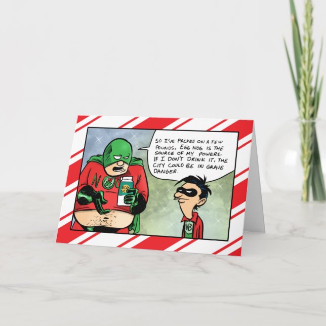 Nog-Man buvant de l'auberge Carte de Noël (Devant)