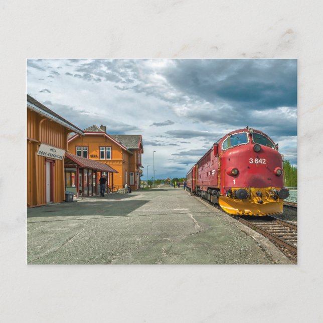 NOHAB Diesel-Lokomotive am Hell Bahnhof Postkarte (Vorderseite)