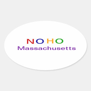 NOHO Massachusetts Ovaler Aufkleber