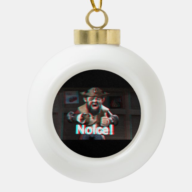 Noice! Badaz Beard 3D Keramik Kugel-Ornament (Vorderseite)