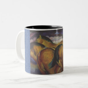 Noir 11 oz Mug à deux tons FRANZ MARC CHEVAUX JAUN