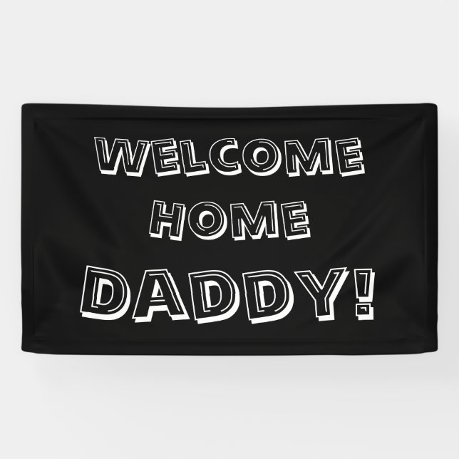 Noir à la maison bienvenu de bannière de coutume (Horizontal)