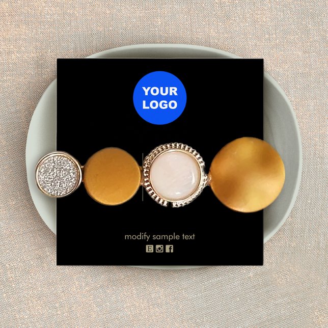 Noir Ajouter Logo Accessoire de cheveux Affichage (Créateur téléchargé)