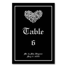 Noir avec coeur Tourbillonnant blanc - Carte de ta