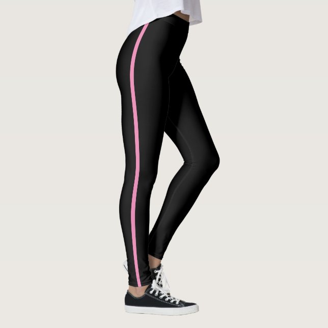Noir avec Leggings en bande rose (Droite)