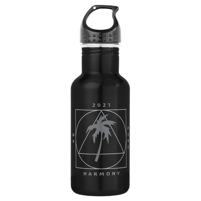 Noir avec logo gris Bouteille d'eau (Devant)