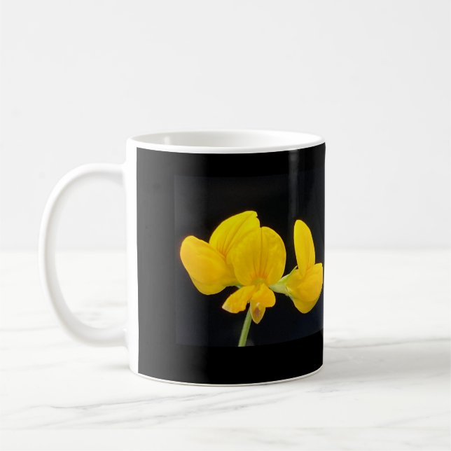 Noir avec Lotus Mug Jaune Doré (Gauche)