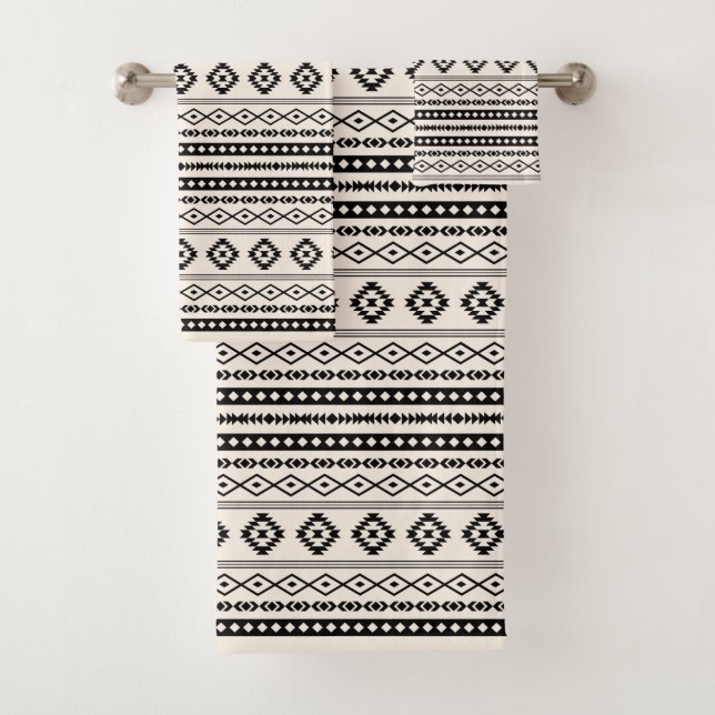 Noir aztèque sur crème Motifs mixtes Motif répété (En situation)