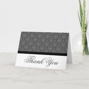 Noir Badge Damask Merci Notes Noir et Gris