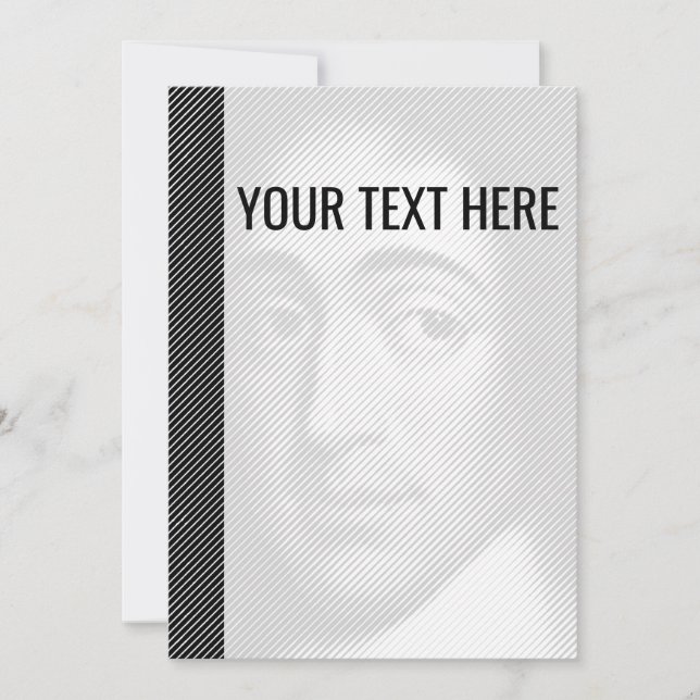 Noir blanc Baruch Spinoza Faire-part Portrait (Devant)