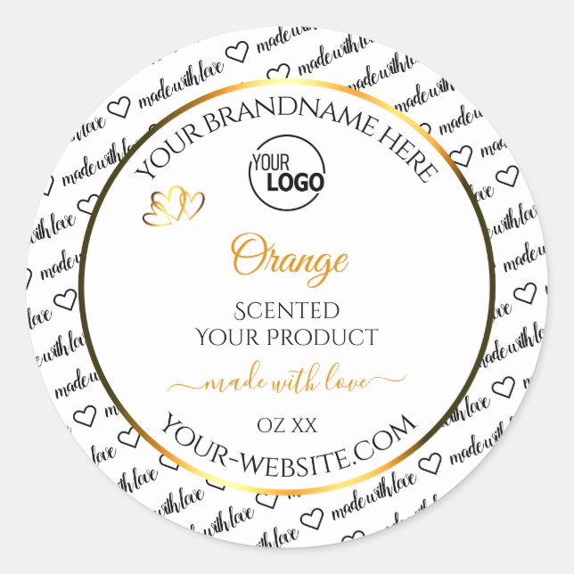 Noir Blanc Cloud Orange Produit Logo Étiquette (Devant)