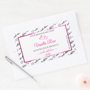 Noir Blanc Cloud Produit Étiquettes Coeurs roses
