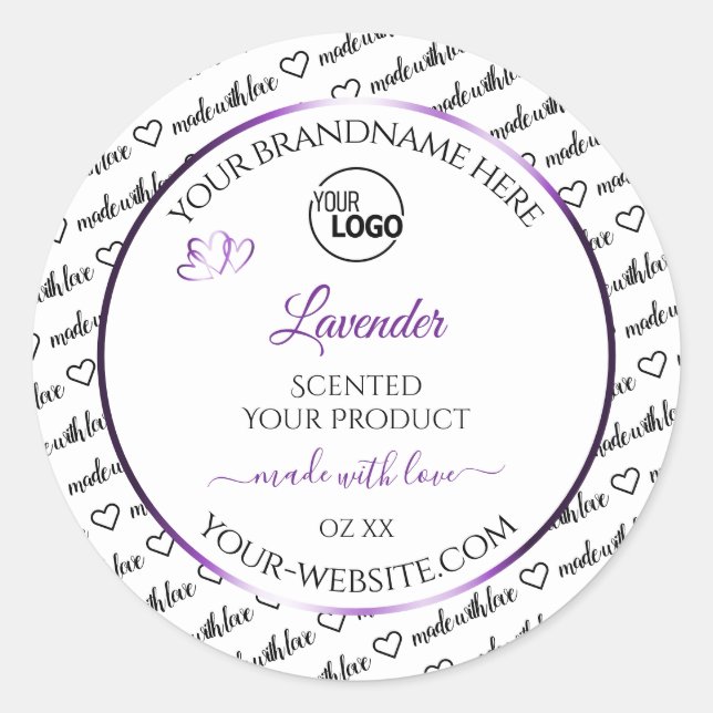 Noir Blanc Cloud Purple Produit Logo Étiquette (Devant)