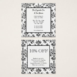 Noir Blanc Damask Patte Personnalisé Carte de rédu