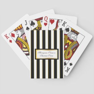 Noir, blanc et cartes de jeu rayées de monogramme