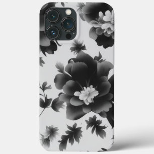 Noir & Blanc Floral Design iPhone / coque ipad